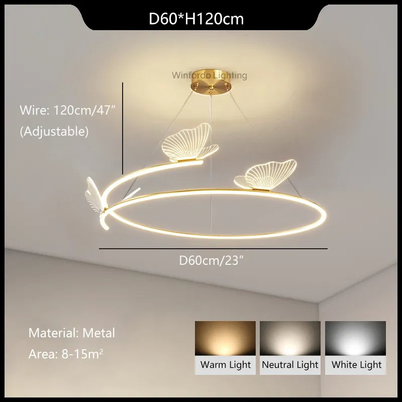 Lustre papillon LED mode créativité maison