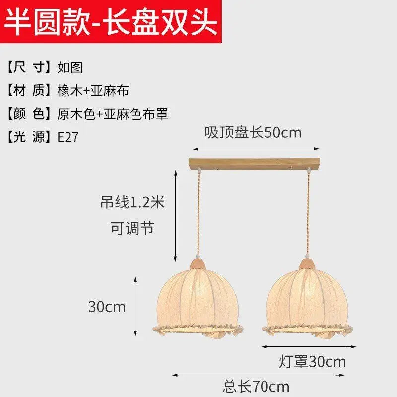 Lustre nordique en tissu de coton et de lin