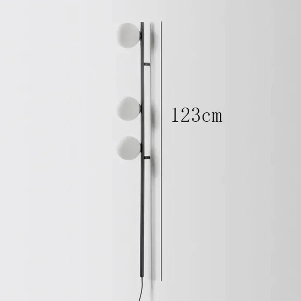 applique murale led longue avec prise de câble en verre rond