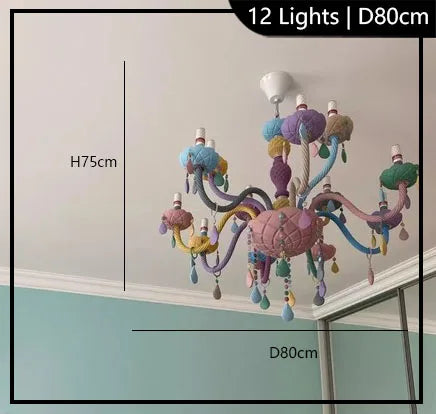 lustre arc-en-ciel pour enfants style macarone kawaii led
