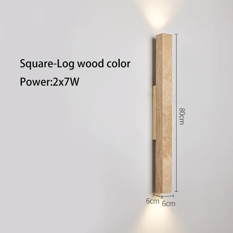 Applique murale longue Led en pierre