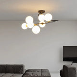 plafonnier moderne en cuivre irrégulier avec lumière personnalisée