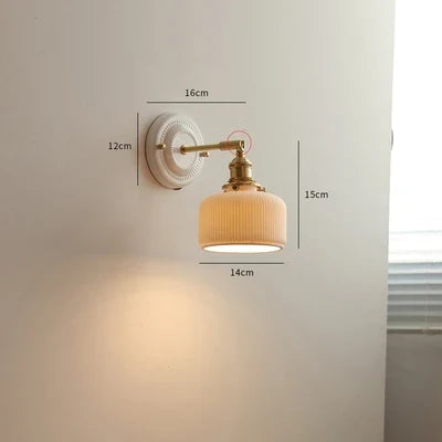 Applique LED nordique japonaise cuivre blanc