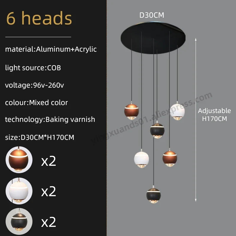 lustre créatif pour éclairage minimaliste et moderne