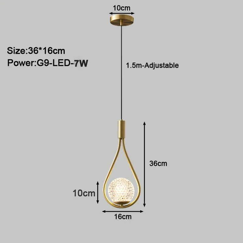 Suspension LED d'intérieur avec cordon G9