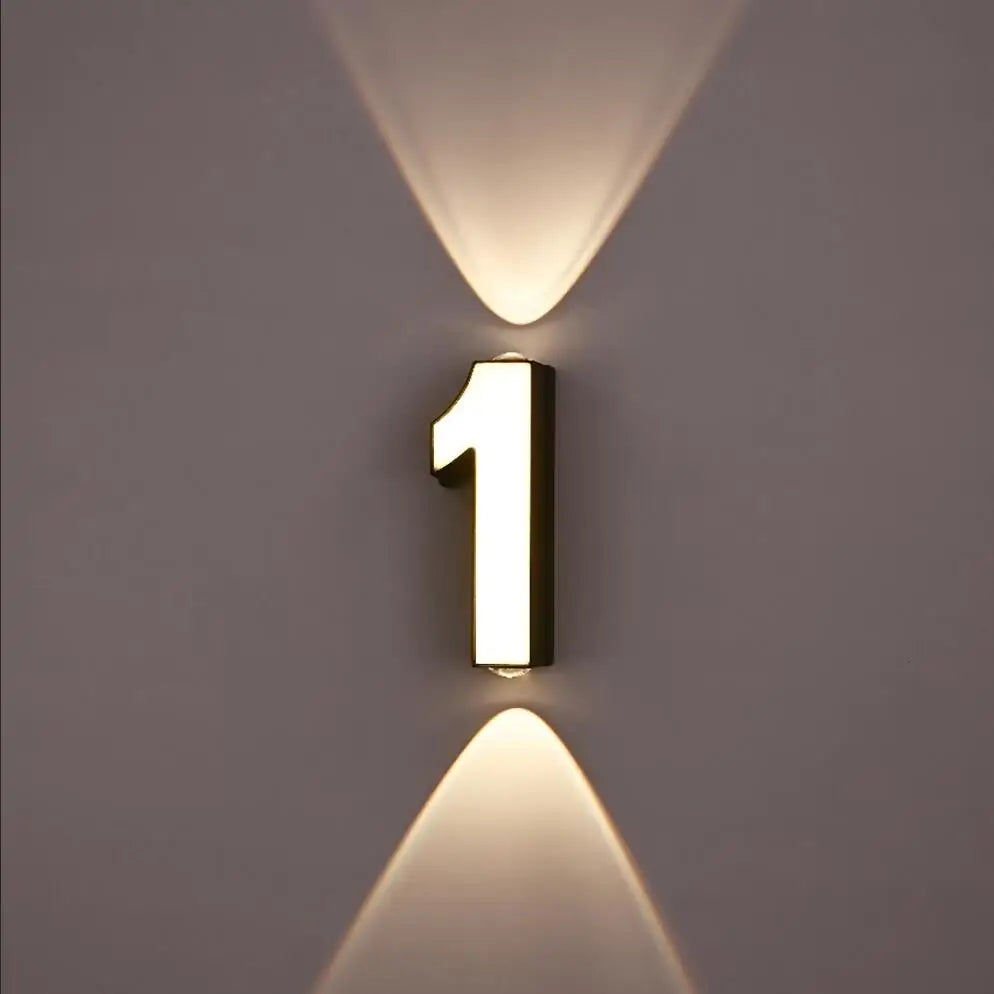 applique murale LED numéro de chiffre intérieur et extérieur IP65 étanche moderne minimalisme Style aluminium porche lumières de jardin