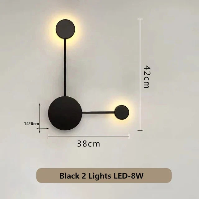 Modern Nordic Black Wall Lamp  AC110V AC220V Bedroom Bedside Wall Sconce Light Art Decoration Fixtures Living Room Wall Lights
