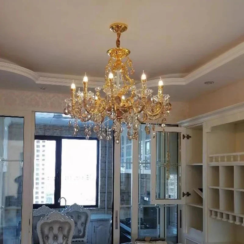 lustre en cristal moderne avec éclairage LED suspendu