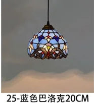lustre en verre style tiffany rétro pour intérieur méditerranéen