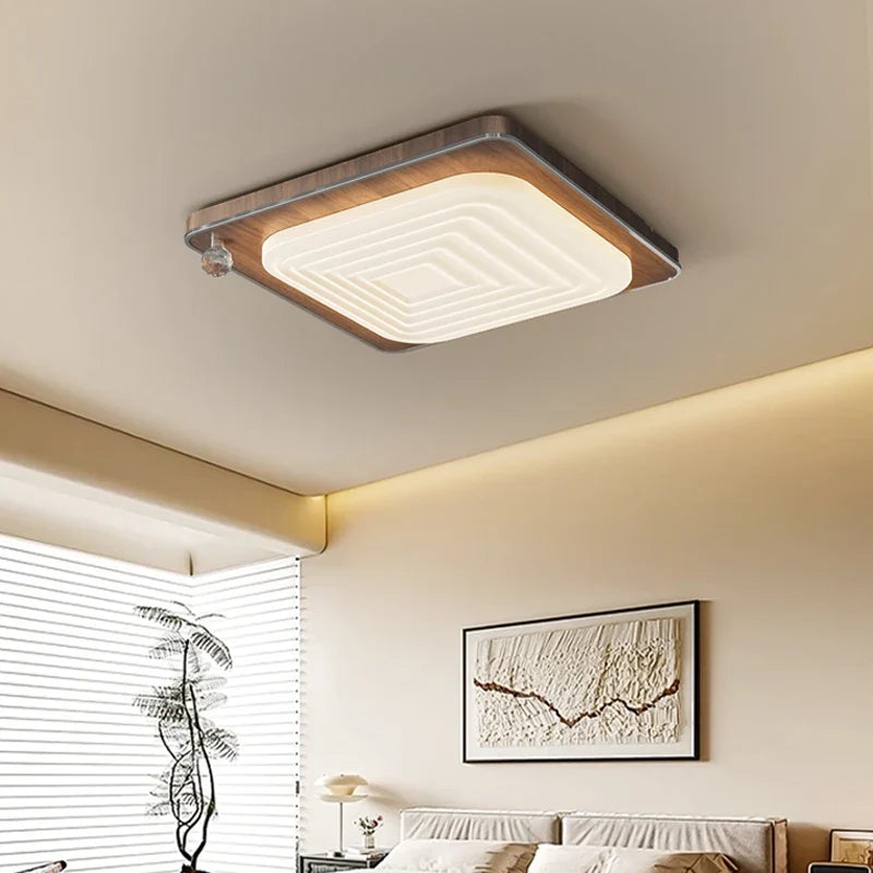 plafonnier à led style médiéval en bois rétro élégant