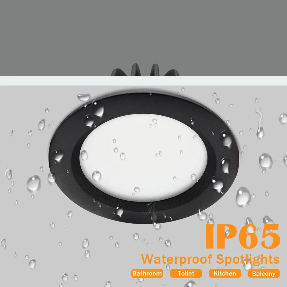 Spot IP65 LED étanche Downlight encastré salle de bain Anti-buée cuisine salle de douche hôtel salle de douche éclairage