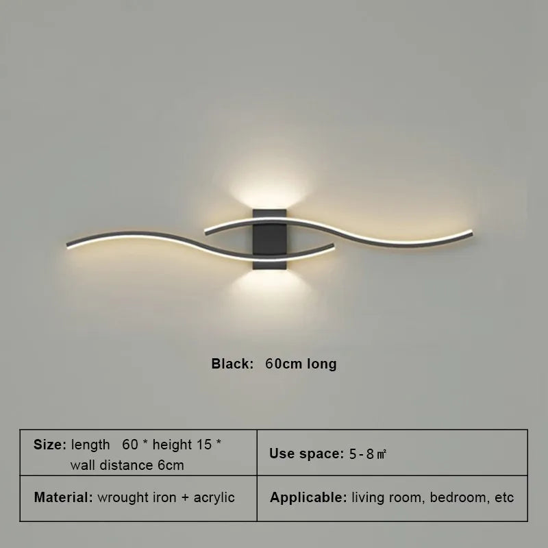 applique murale LED lampe longue bande appliques TV fond éclairage décoratif pour chambre salon maison intérieur luminaire