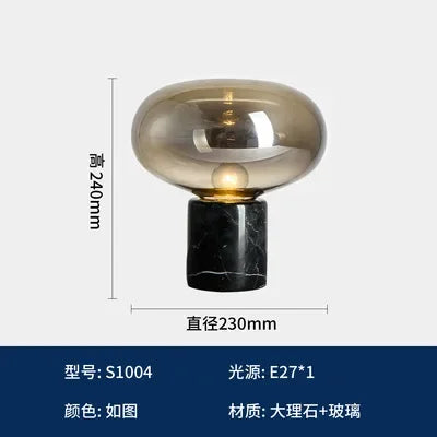 Minimalist Marble Decoration Desk Lamp Glass Desk Light for Bedroom
