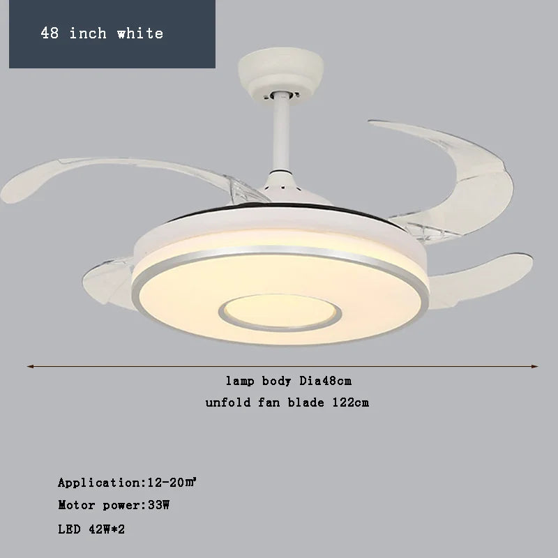 plafonnier led intelligent à pales rétractables design moderne