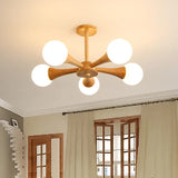 lustre en rondins style japonais nordique en bois massif