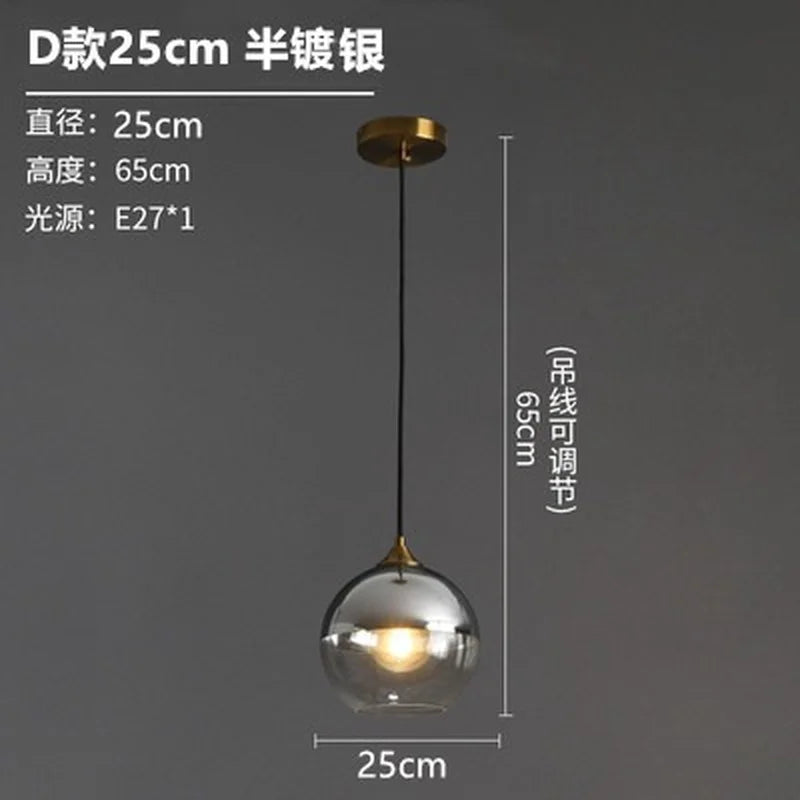 lustre nordique en verre fumé suspension simple luxe