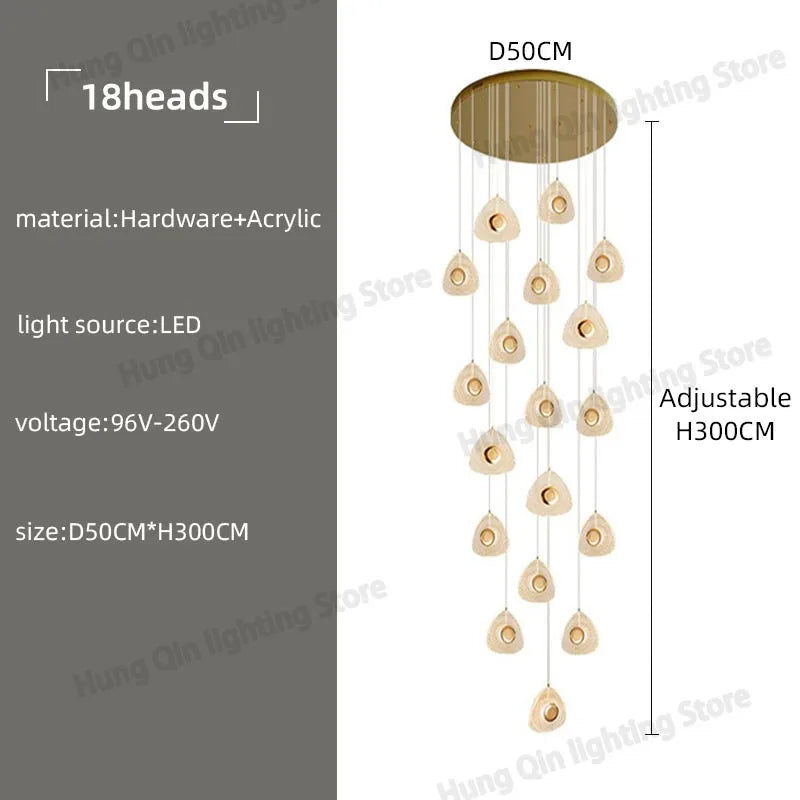 suspension design en acrylique pour intérieur moderne et loft