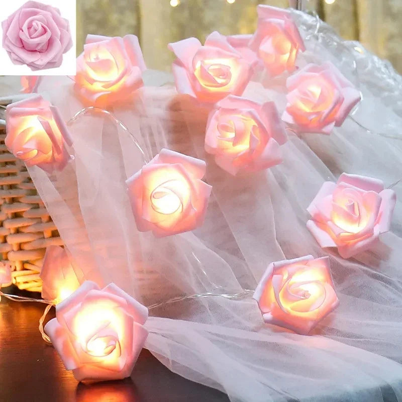 guirlande lumineuse roses en mousse pour mariage et saint valentin