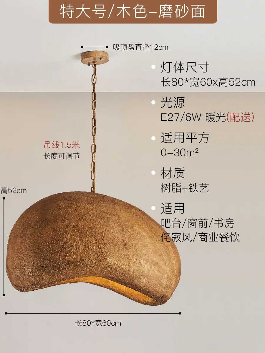 suspension led wabi-sabi nordique en résine pour café loft