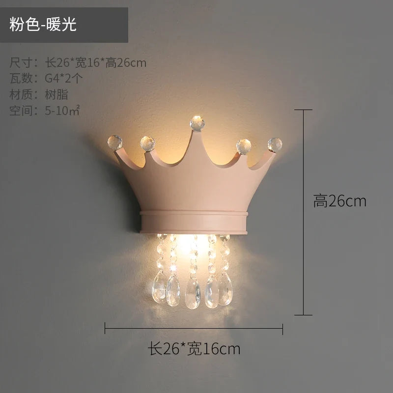 applique murale couronne nordique en résine pour chambre enfant mignonne