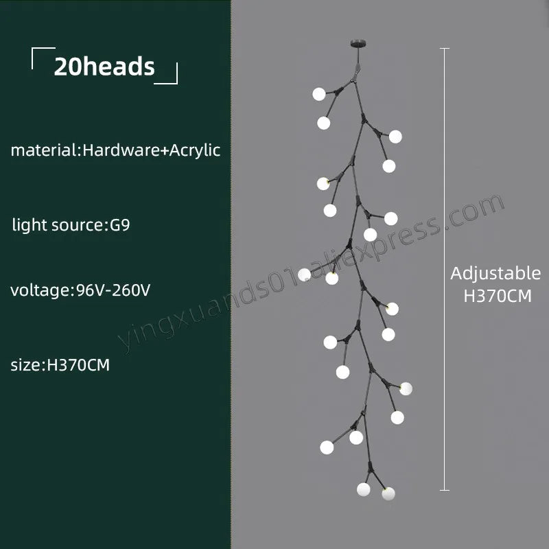 lustre moderne en verre pour intérieur nordique élégant