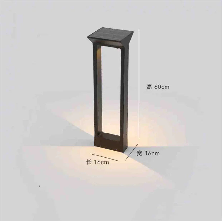 lampe solaire d'extérieur en aluminium pour éclairage de jardin
