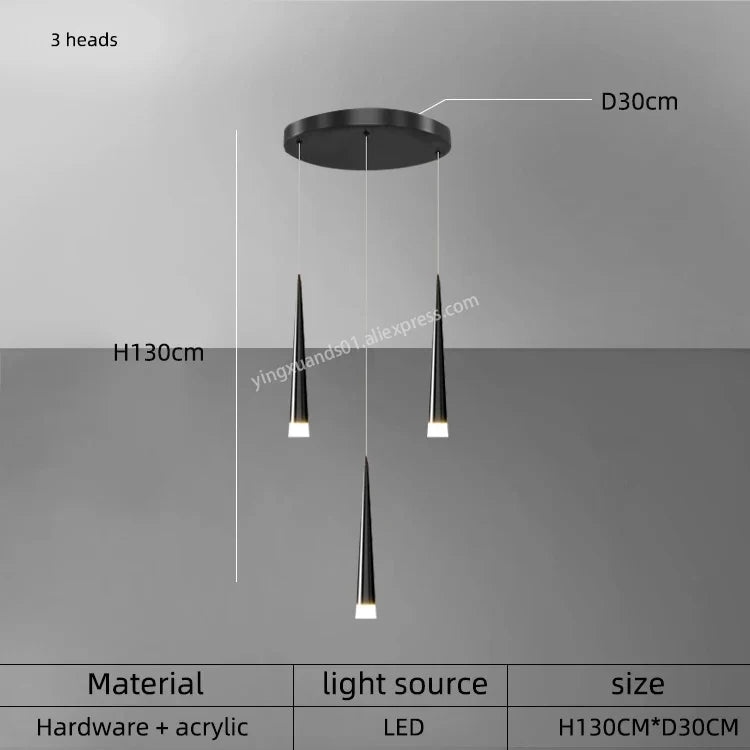 lustre suspendu moderne à LED pour intérieur contemporain