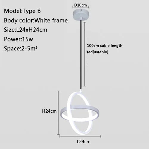 suspension moderne à led design simple et élégant