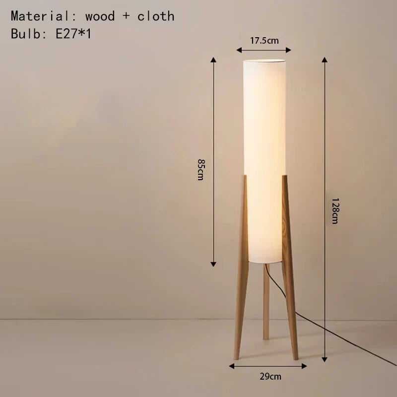 Lampadaire LED en bois style coréen