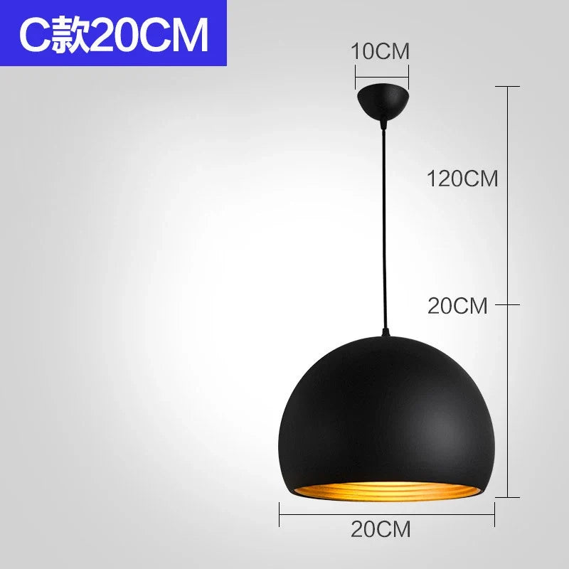 lustre industriel rétro led en fer nordique suspension éclairage