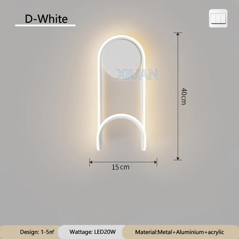 applique murale led en spirale moderne en aluminium