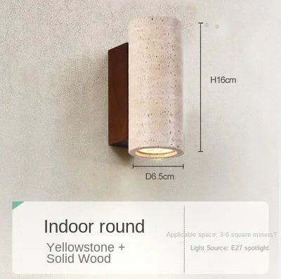 applique murale led wabi sabi en travertin décoratif d'intérieur