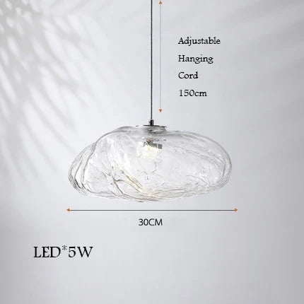 lustre en verre design créatif nuage luminaire décoratif intérieur