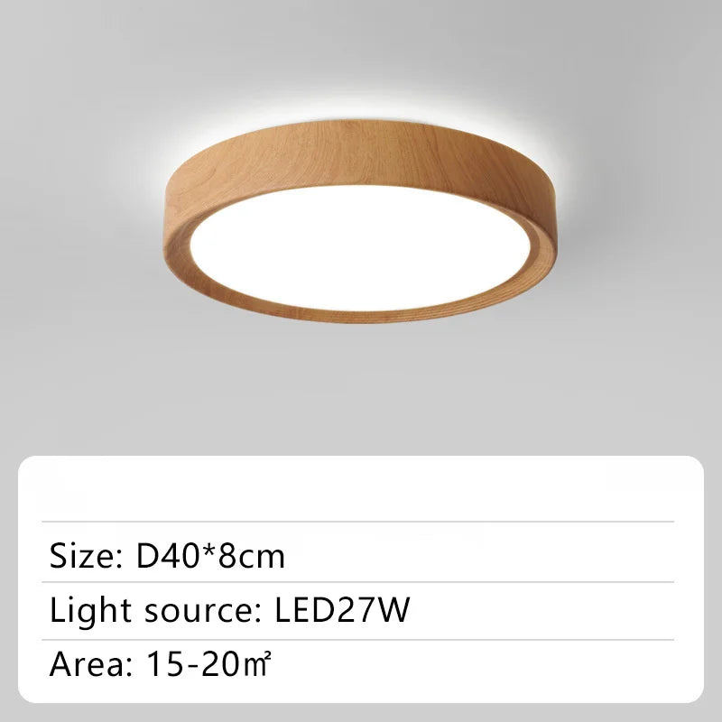 plafonnier led rond en bois éclairage d'intérieur luminaire décoratif