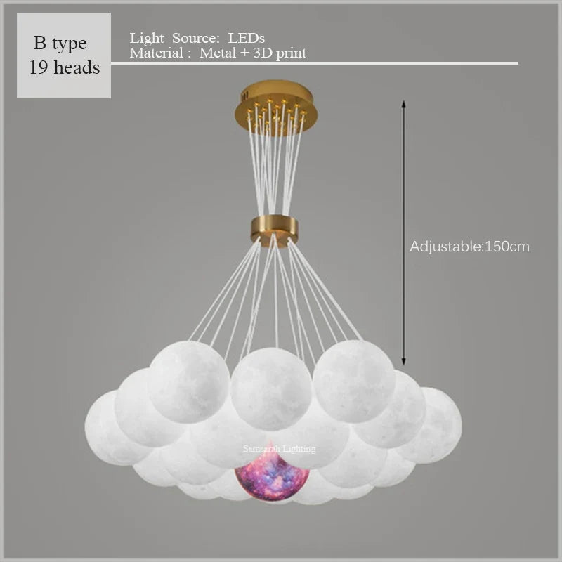 lustre lumineux nuage pour chambre d'enfants décorative