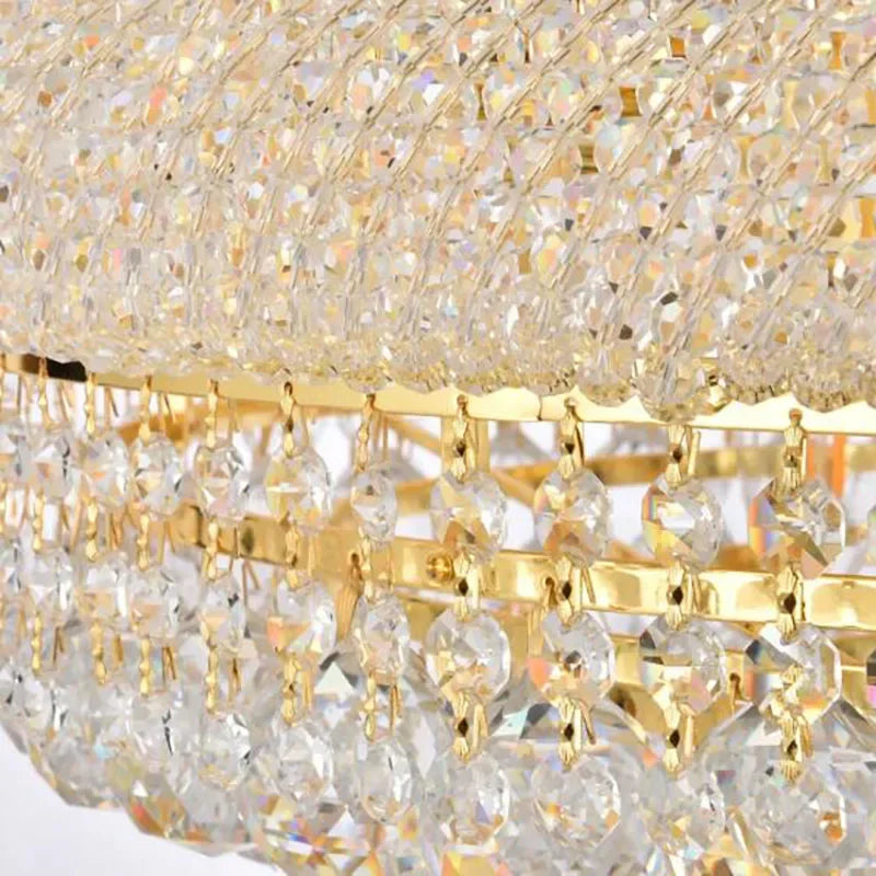 suspension led en cristal de luxe design moderne