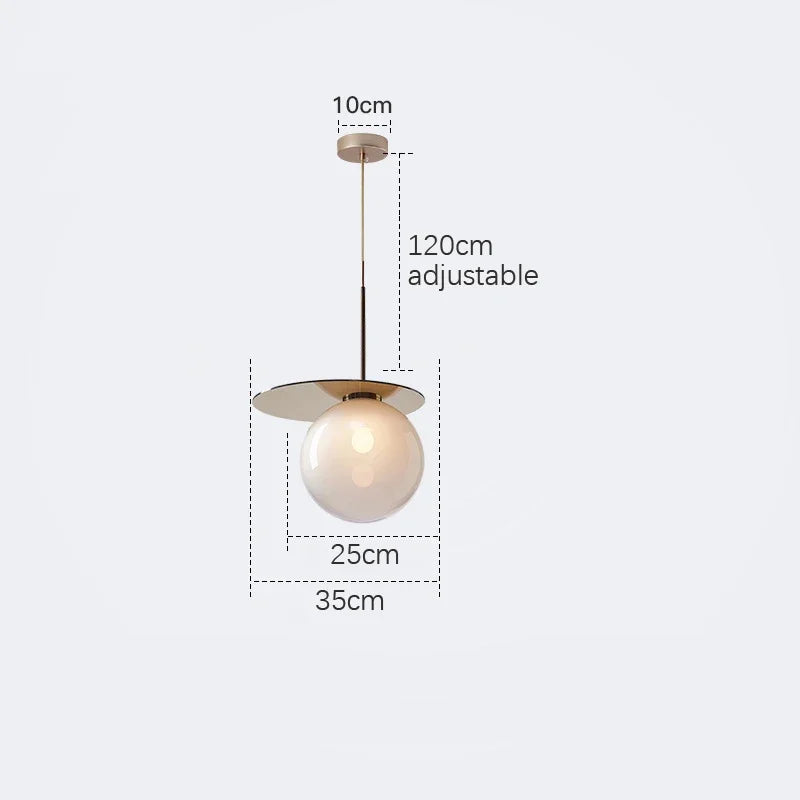suspension moderne en verre teinté pour décoration intérieure