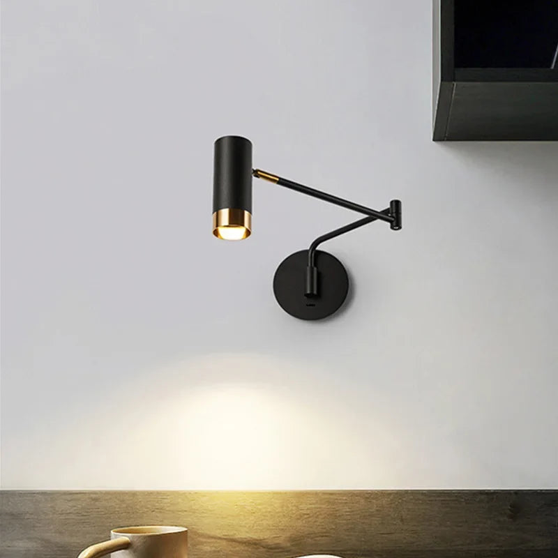 applique murale pliante moderne avec éclairage led pivotant