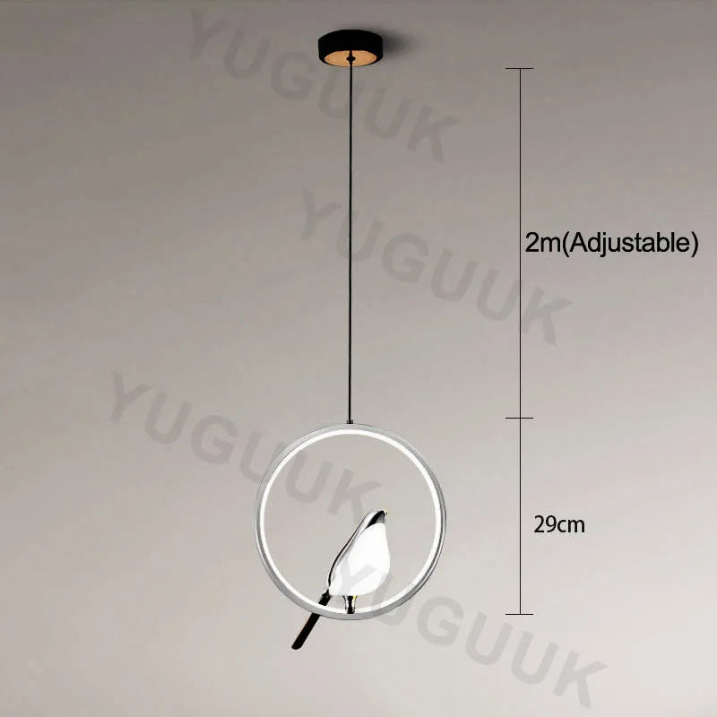 Nordique créatif pie suspension lumières lumière de luxe postmoderne personnalité suspension lampe étude chambre chevet Led lustre