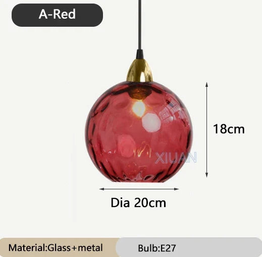 lustre en verre coloré lumineux pour restaurant