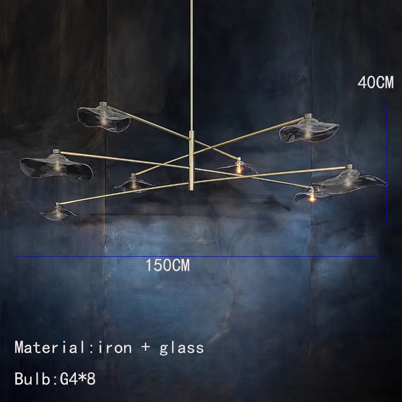 lustre en verre suspension métal ampoule g4 hauteur ajustable