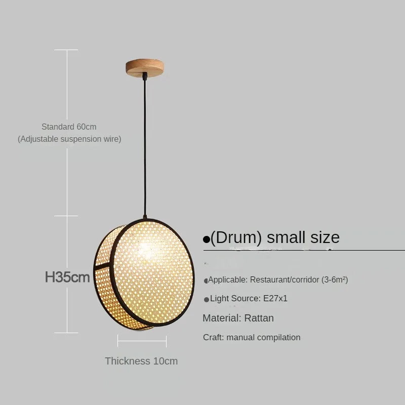 lustre en rotin tissé style créatif pour ambiance chaleureuse