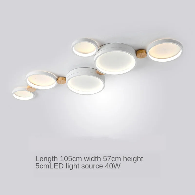 plafonnier moderne en bois avec éclairage led intérieur