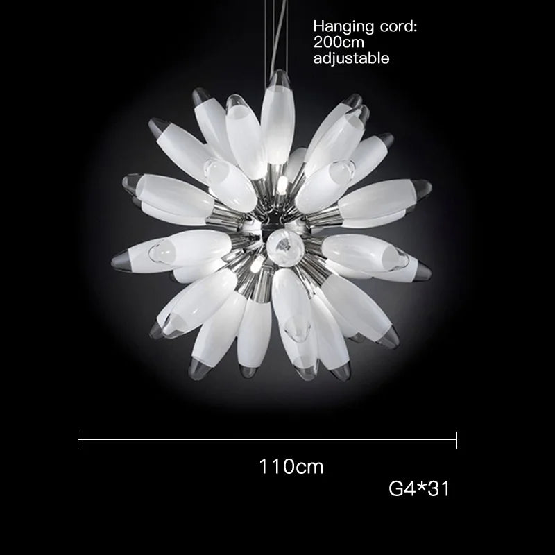 lustre à led design avec abat-jour en verre élégante finition brillante