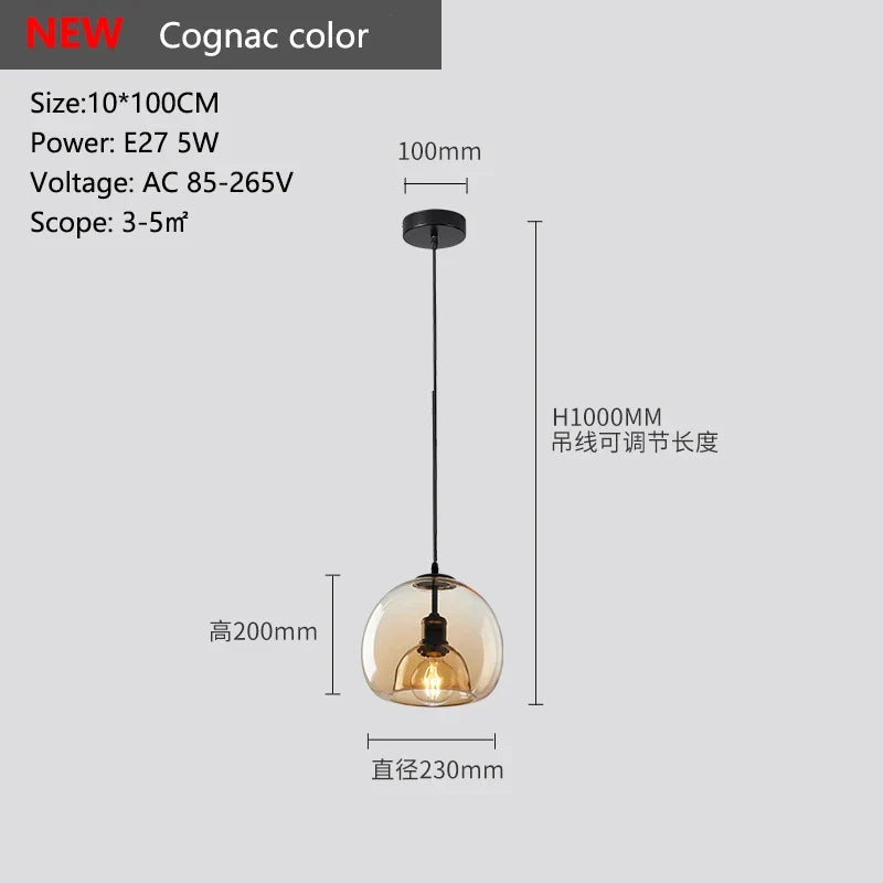 lustre moderne avec suspension led pour table à manger