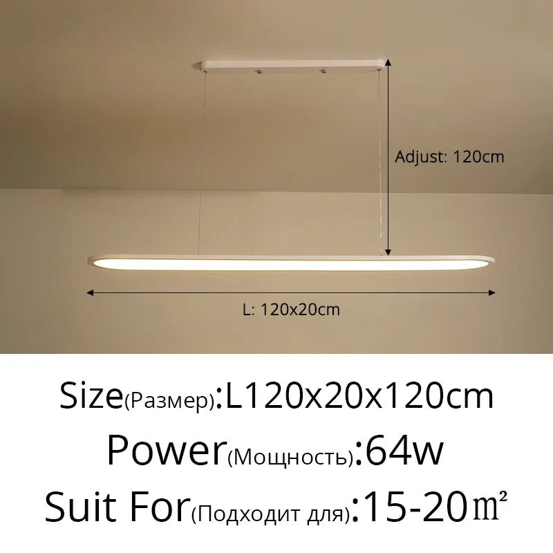 lustre moderne nordique simple led rectangulaire pour bar