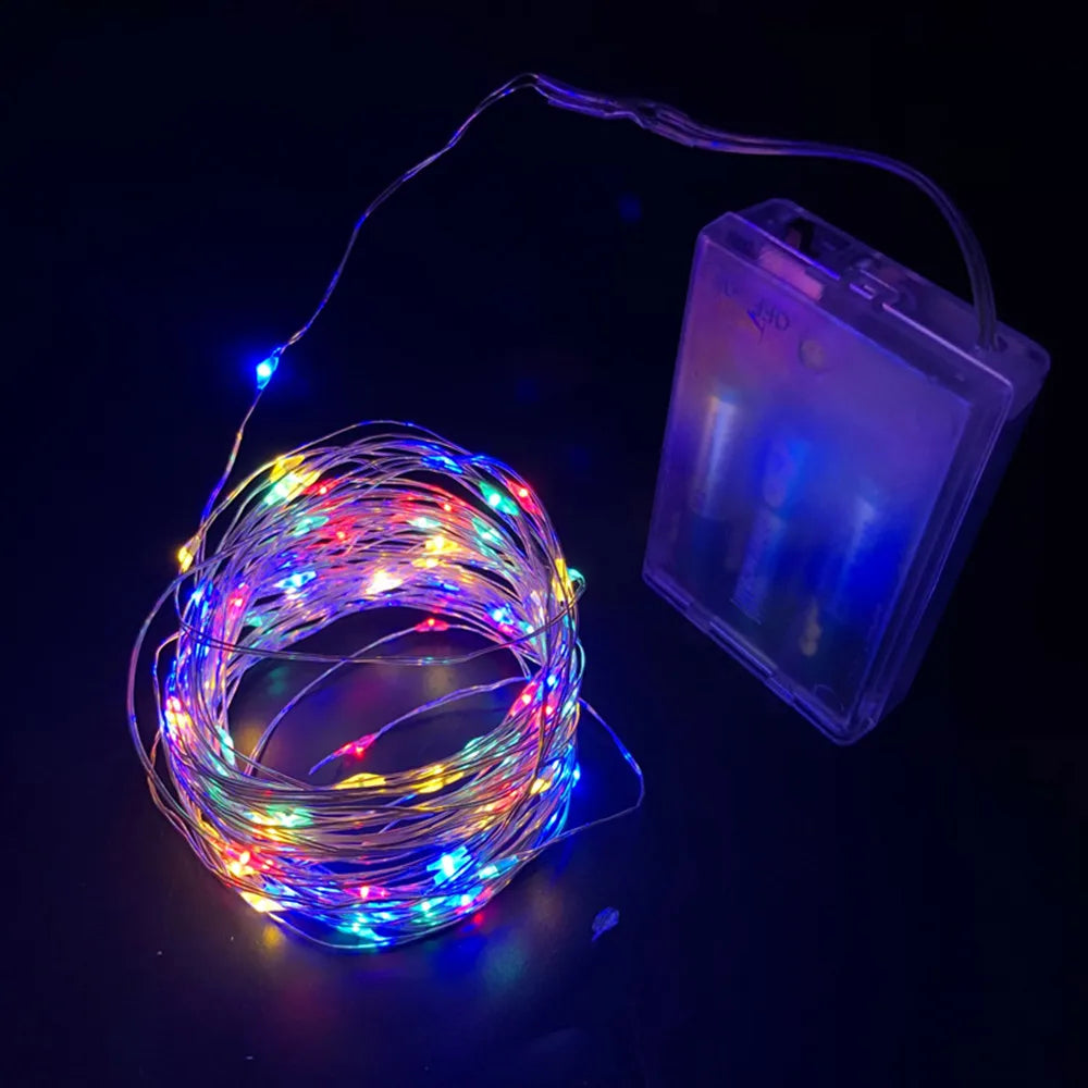 guirlande lumineuse en cuivre pour décoration de fête