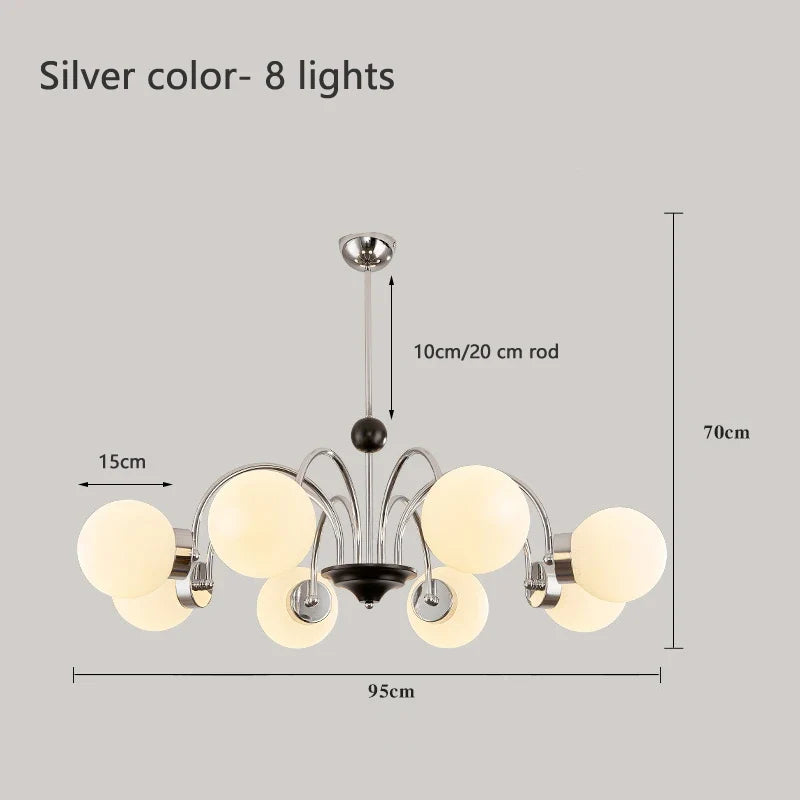 lustre nordique américain en verre led suspendu décoratif