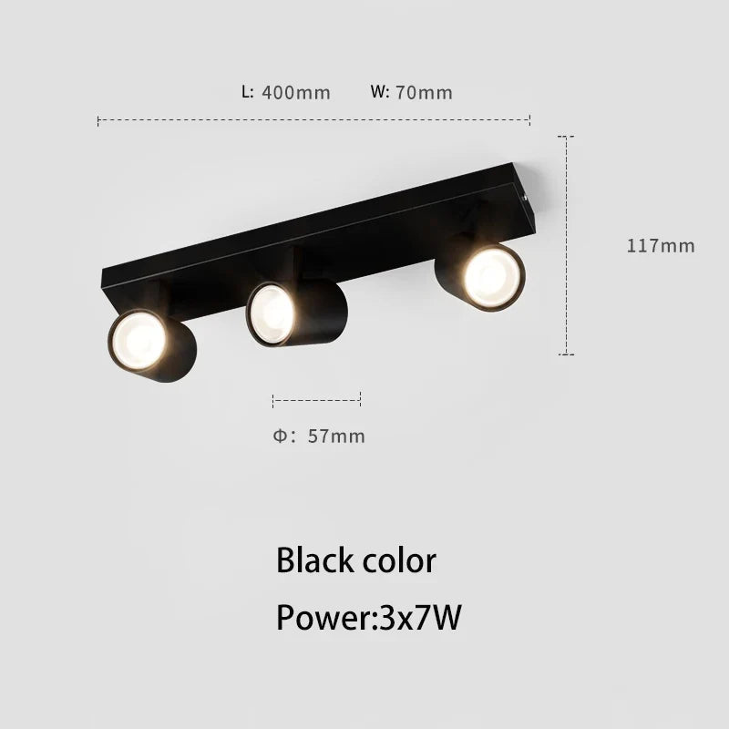 projecteur led gu10 montage surface angle réglable aluminium foco