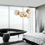 suspension led cube art déco style assorti 	 saison